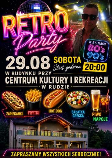 Retro Party w budynku administracyjnym Centrum Turystycznego nad Zalewem Brodzkim