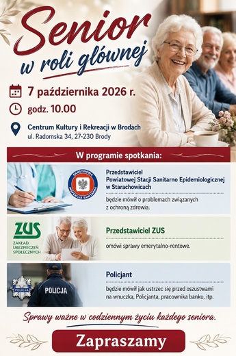 Senior w roli gł&oacute;wnej. 7 października spotkanie z przedstawicielami KPP Starachowice, ZUS i PSSE