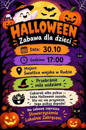 Halloweenowa zabawa w świetlicy w Rudzie