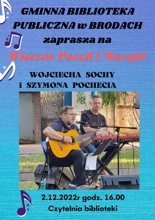 Wieczór Poezji i Muzyki - Wojciech Socha, Szymon Pocheć (plakat)