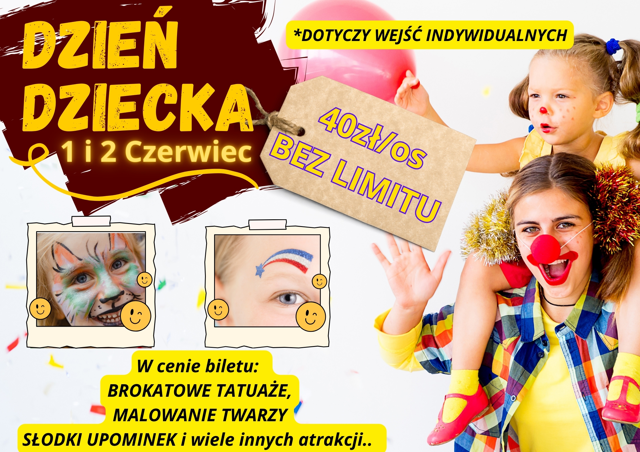 Dzień Dziecka w&nbsp;Parku Trampolin Star Jump - plakat dotyczący wejść indywidualnych.