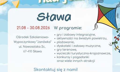 Zdjęcie do Kolonie letnie dla dzieci rolnik&oacute;w nad jeziorem w Sławie. Zaprasza Związek Młodzieży Wiejskiej Świętokrzyskie