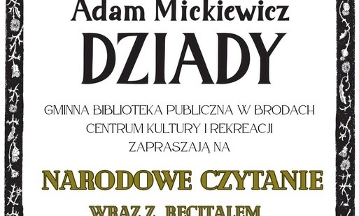 Zdjęcie do Gminna Biblioteka Publiczna i Centrum Kultury i Rekreacji zapraszają na Narodowe Czytanie