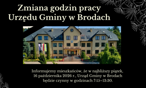 Zdjęcie do Zmiana godzin pracy Urzędu Gminy w Brodach
